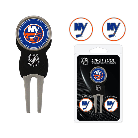 New York Islanders Divot Tool Pack With 3 Golf Ball Markers - 757 Sports Collectibles
