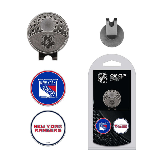 New York Rangers Cap Clip With 2 Golf Ball Markers - 757 Sports Collectibles