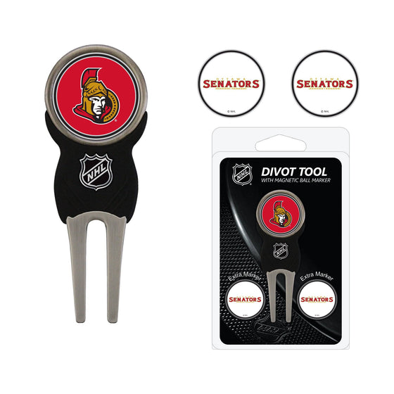 Ottawa Senators Divot Tool Pack With 3 Golf Ball Markers - 757 Sports Collectibles
