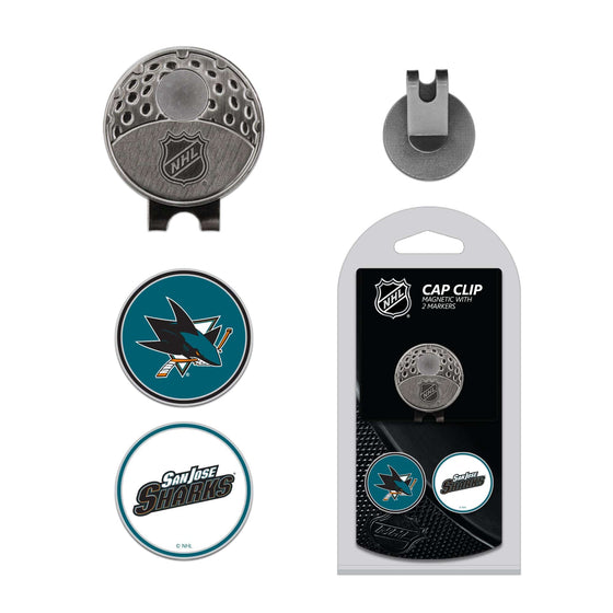 San Jose Sharks Cap Clip With 2 Golf Ball Markers - 757 Sports Collectibles
