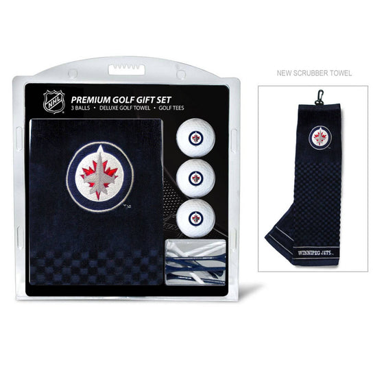 Winnipeg Jets Embroidered Golf Towel, 3 Golf Ball, And Golf Tee Set - 757 Sports Collectibles
