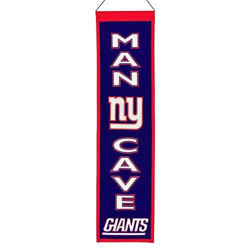 NFL New York Giants Mancave Heritage Banner 8"x32" Wool Embroidered - 757 Sports Collectibles