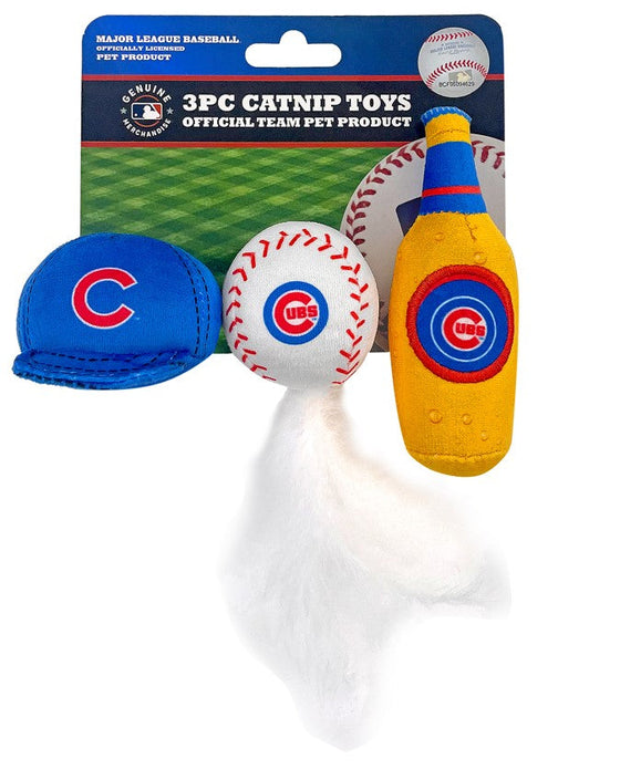 Chicago Cubs 3 pc Cat Nip Toy Set Pets First