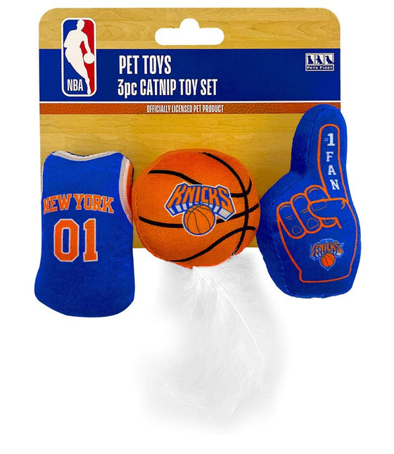 New York Knicks 3 pc Cat Nip Toy Set Pets First