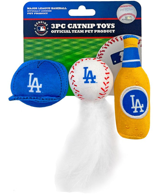 Los Angeles Dodgers 3 pc Cat Nip Toy Set Pets First
