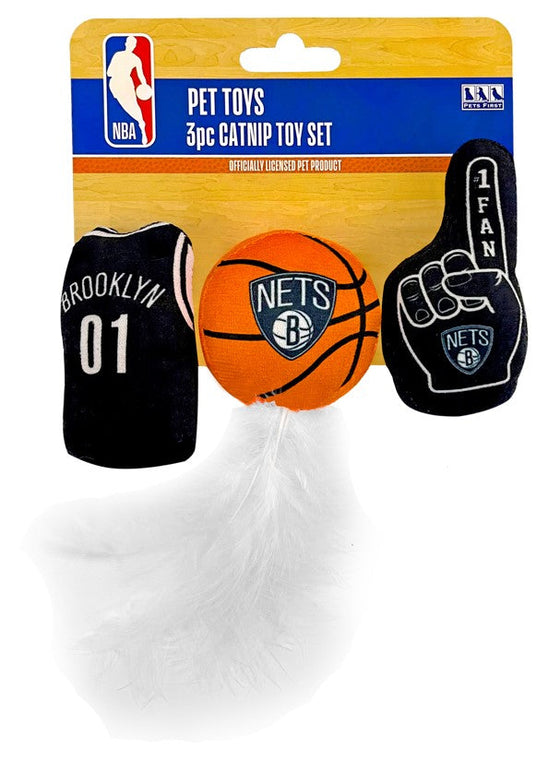 Brooklyn Nets 3 pc Cat Nip Toy Set Pets First