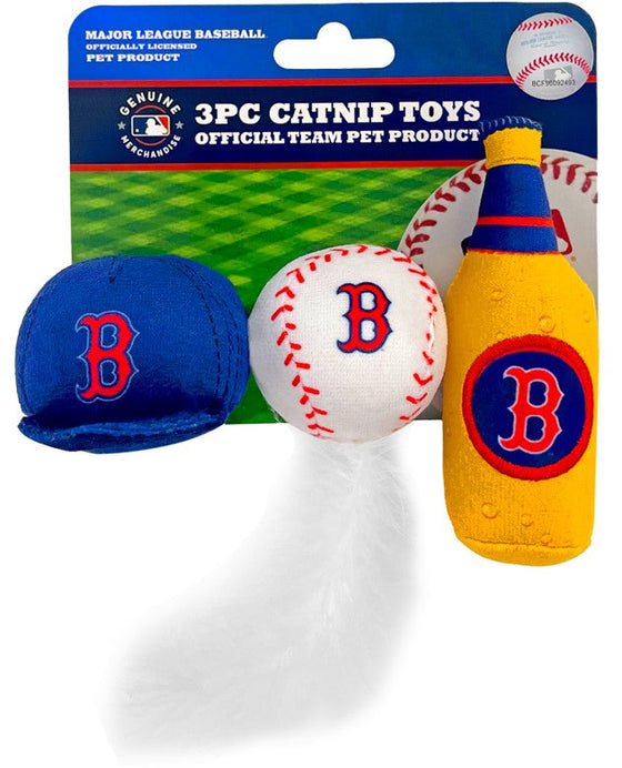 Boston Red Sox 3 pc Cat Nip Toy Set Pets First
