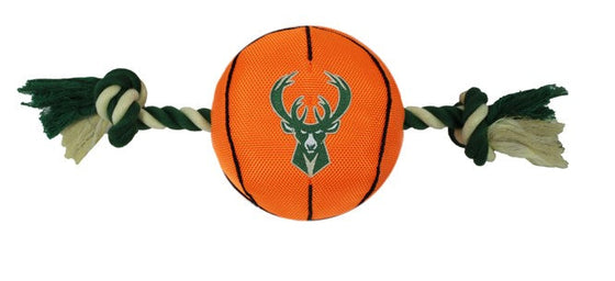 Milwaukee Bucks Nylon Basketball Rope Toy Pets First