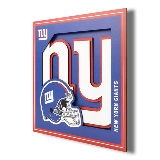 Officially Licensed NFL 3D Logo Series Wall Art - 12" x 12" - New York Giants - 757 Sports Collectibles