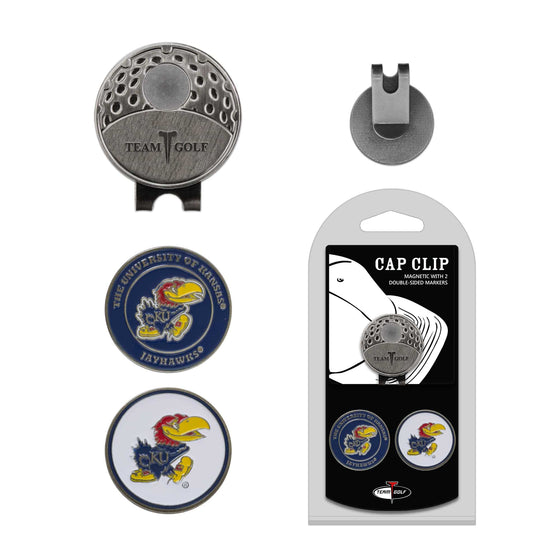 Kansas Jayhawks Cap Clip With 2 Golf Ball Markers - 757 Sports Collectibles