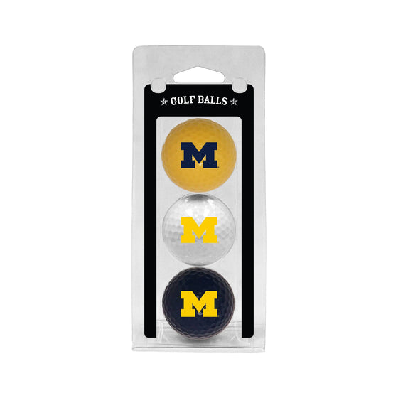 Michigan Wolverines 3 Golf Ball Pack - 757 Sports Collectibles
