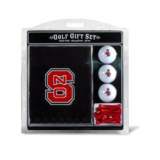 NC State Wolfpack Embroidered Golf Towel, 3 Golf Ball, And Golf Tee Set - 757 Sports Collectibles