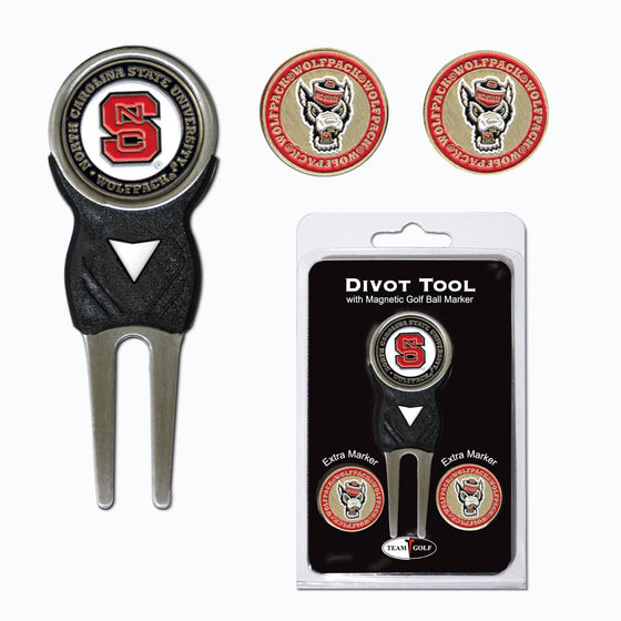 NC State Wolfpack Divot Tool Pack With 3 Golf Ball Markers - 757 Sports Collectibles
