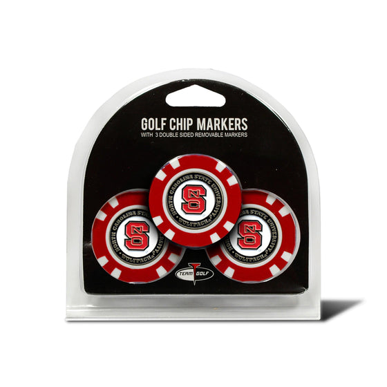 NC State Wolfpack 3 Pack Golf Chip Ball Markers - 757 Sports Collectibles