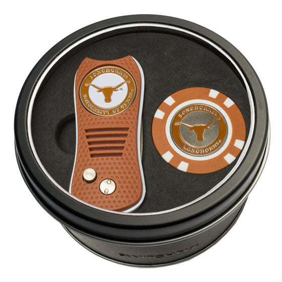 Texas Longhorns Tin Set - Switchfix, Golf Chip - 757 Sports Collectibles