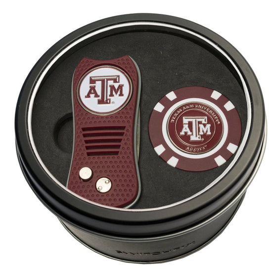 Texas A&M Aggies Tin Set - Switchfix, Golf Chip - 757 Sports Collectibles