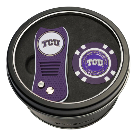 TCU Horned Frogs Tin Set - Switchfix, Golf Chip - 757 Sports Collectibles