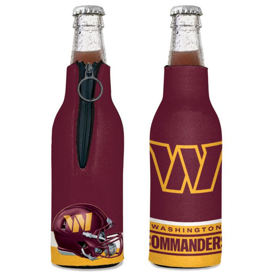 Washington Commanders 2-Sided Thick Bottle Cooler Sleeve w/ Zipper - 757 Sports Collectibles
