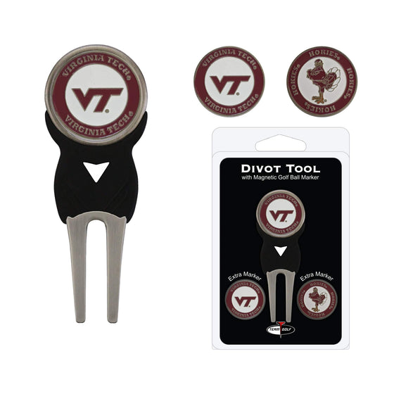 Virginia Tech Hokies Divot Tool Pack With 3 Golf Ball Markers - 757 Sports Collectibles