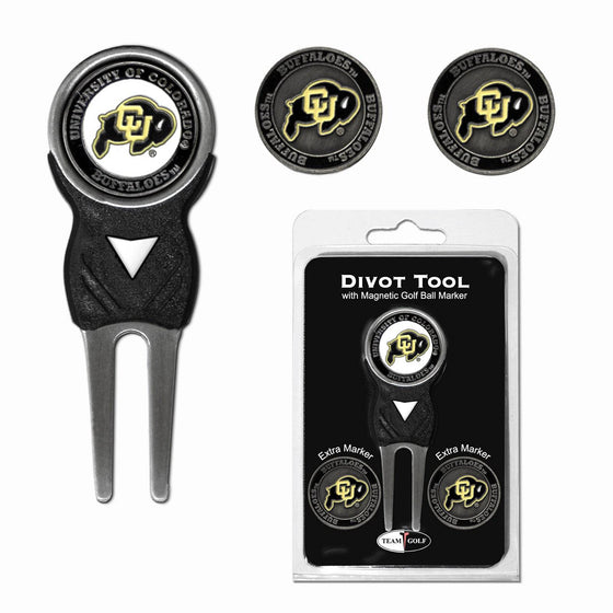 Colorado Buffaloes Divot Tool Pack With 3 Golf Ball Markers - 757 Sports Collectibles