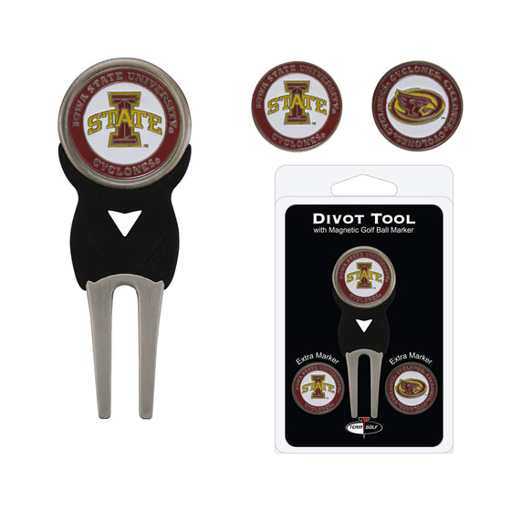 Iowa State Cyclones Divot Tool Pack With 3 Golf Ball Markers - 757 Sports Collectibles