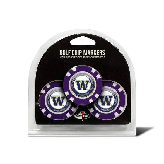 Washington Huskies 3 Pack Golf Chip Ball Markers - 757 Sports Collectibles