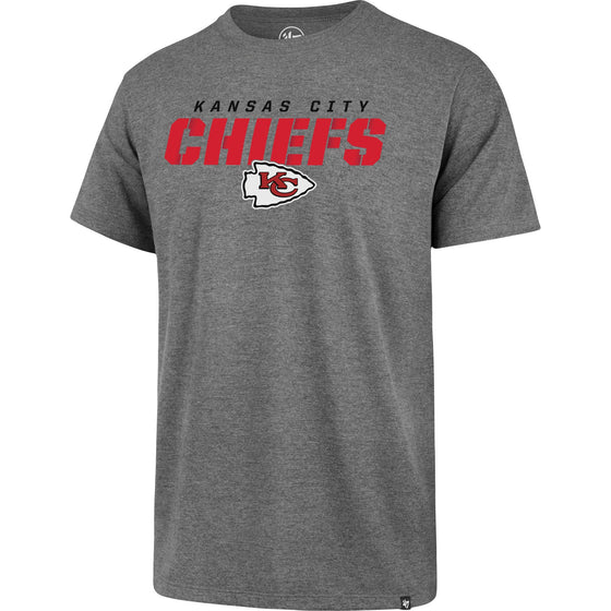 KANSAS CITY CHIEFS SLATE GREY TRACTION SUPER RIVAL T SHIRT MENS - M-2XL - 757 Sports Collectibles