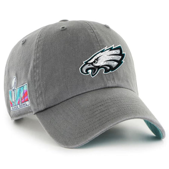 Philadelphia Eagles Super Bowl LVII Charcoal 47 Clean-up Adjustable Hat OSFM