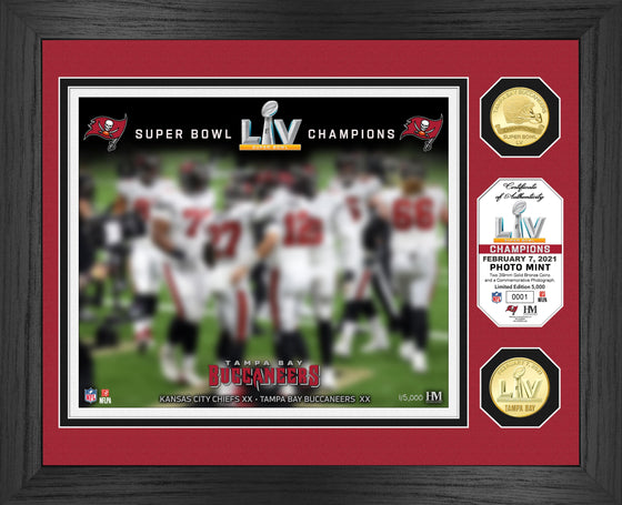 Tampa Bay Buccaneers Super Bowl 55 Champions Celebration Bronze Coin Photo Mint