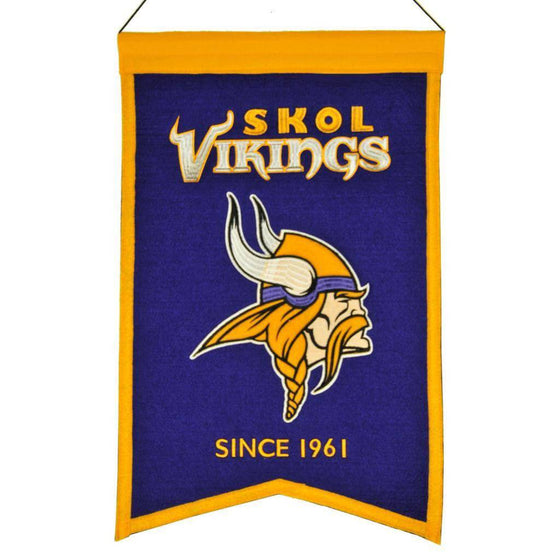 NFL Minnesota Vikings Skol Vikings Franchise Banner 14x22 Embroidered - 757 Sports Collectibles