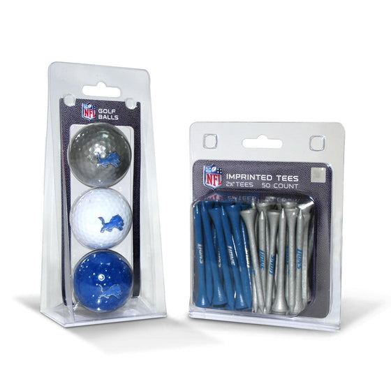 Detroit Lions 3 Golf Balls And 50 Golf Tees - 757 Sports Collectibles