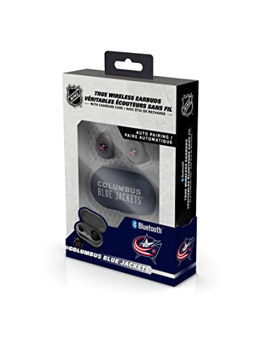 NHL Columbus Blue Jackets True Wireless Earbuds, Team Color - 757 Sports Collectibles