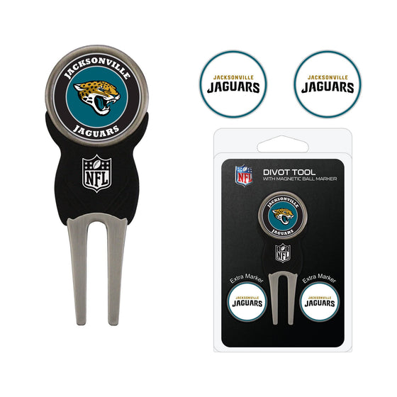 Jacksonville Jaguars Divot Tool Pack With 3 Golf Ball Markers - 757 Sports Collectibles