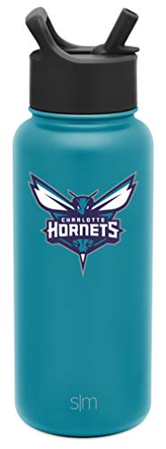 Simple Modern NBA Charlotte Hornets 32oz Water Bottle with Straw Lid Insulated Stainless Steel Summit - 757 Sports Collectibles