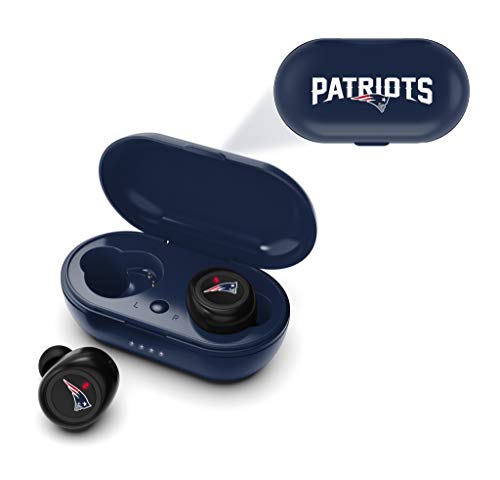 NFL New England Patriots True Wireless Earbuds, Team Color - 757 Sports Collectibles