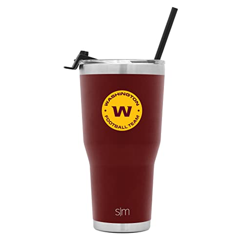 Simple Modern Officially Licensed NFL Washington Football Team Tumbler with Straw and Flip Lid | Insulated Stainless Steel 30oz Thermos | Cruiser Collection | Washington Football Team - 757 Sports Collectibles
