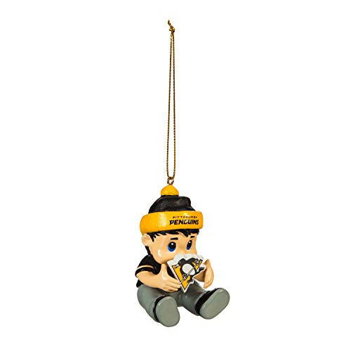 Team Sports America NHL Pittsburgh Penguins Remarkable Adorable Lil Fan Christmas Ornament - 2" Long x 2" Wide x 3" High - 757 Sports Collectibles