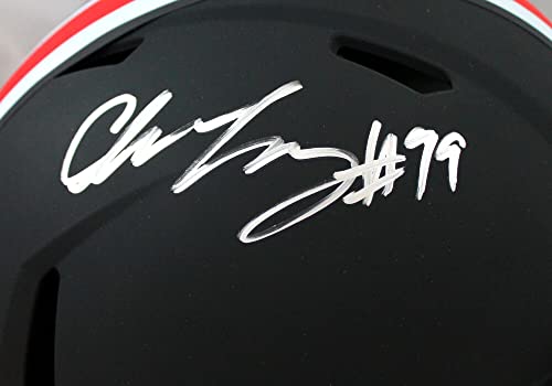 Chase Young Autographed Ohio State F/S Eclipse Speed Authentic Helmet-Fanatics Silver - 757 Sports Collectibles