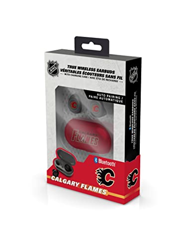 NHL Calgary Flames True Wireless Earbuds, Team Color - 757 Sports Collectibles