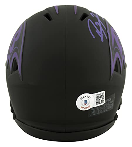 Ravens Ray Lewis Authentic Signed Eclipse Speed Mini Helmet BAS Witnessed - 757 Sports Collectibles