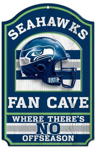 Seattle Seahawks Wood Sign - 11"x17" Fan Cave Design (CDG) - 757 Sports Collectibles