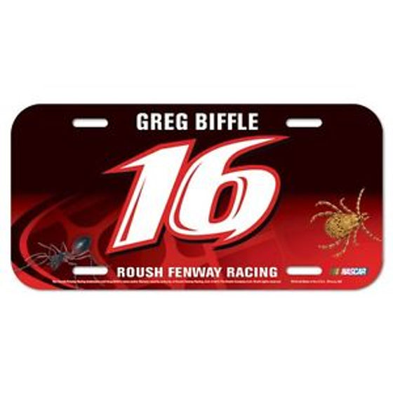 Greg Biffle License Plate Plastic