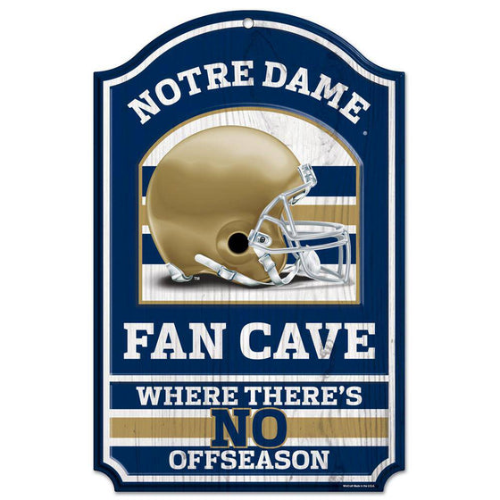 Notre Dame Fighting Irish Wood Sign - 11"x17" Fan Cave Design (CDG) - 757 Sports Collectibles