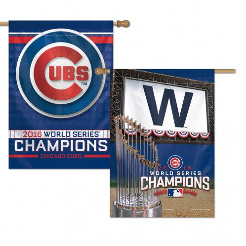 Chicago Cubs Banner 28x40 2 Sided 2016 World Series Champs (CDG) - 757 Sports Collectibles
