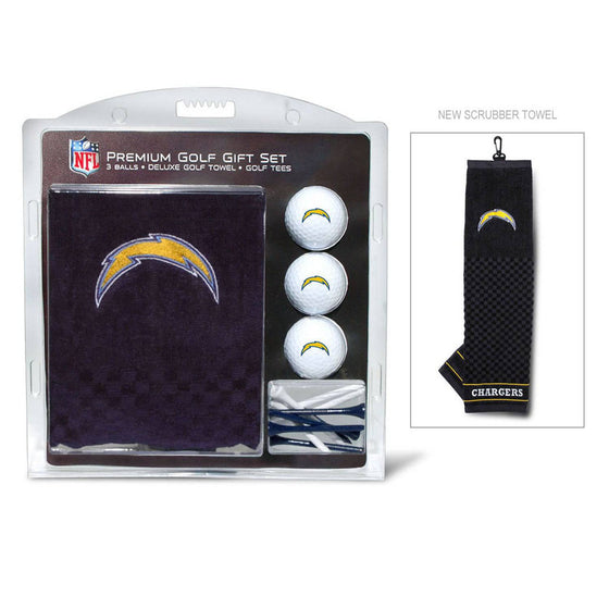 San Diego Chargers Embroidered Golf Towel, 3 Golf Ball, And Golf Tee Set - 757 Sports Collectibles