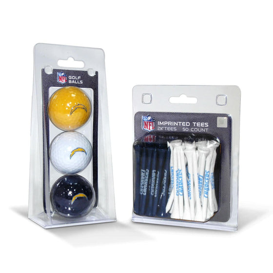 San Diego Chargers 3 Golf Balls And 50 Golf Tees - 757 Sports Collectibles