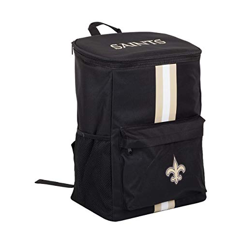 FOCO Cooler Backpack – Portable Soft Sided Ice Chest – Insulated Bag Holds 36 Cans (New Orleans Saints) - 757 Sports Collectibles