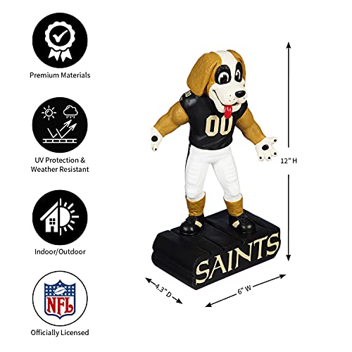 Team Sports America NFL New Orleans Saints Fun Colorful Mascot Statue 12 Inches Tall - 757 Sports Collectibles