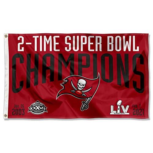 WinCraft Tampa Bay Buccaneers 2 Time Champions 3x5 Flag - 757 Sports Collectibles