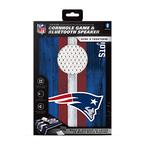 SOAR NFL Tabletop Cornhole Game and Bluetooth Speaker, New England Patriots - 757 Sports Collectibles